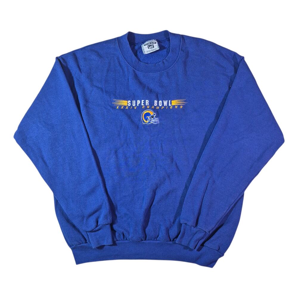 (L) 2000 St. Louis Rams Super Bowl 34 Champions Embroidered Lee Sport Sweatshirt